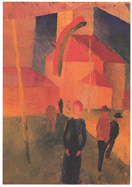 August Macke Flagged church oil painting picture